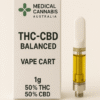 balanced THC CBD vape cartridges Australia