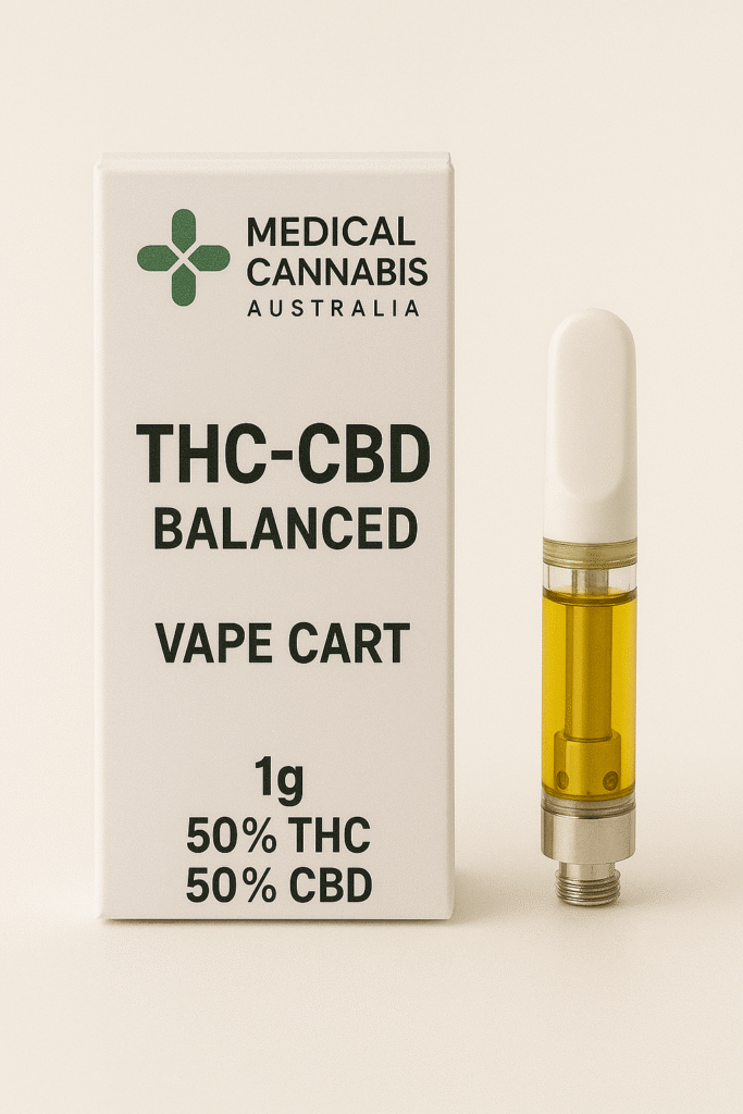 balanced THC CBD vape cartridges Australia