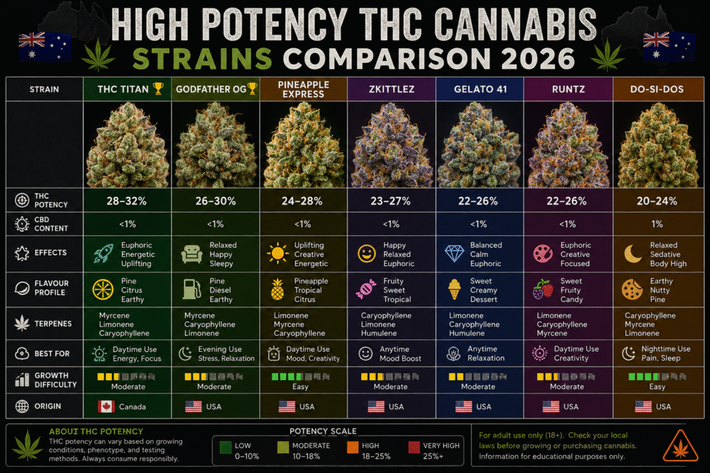 strongest THC flower strains